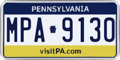 PA license plate MPA9130