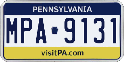 PA license plate MPA9131