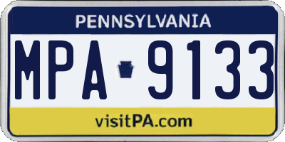 PA license plate MPA9133
