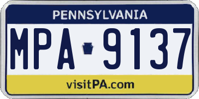 PA license plate MPA9137