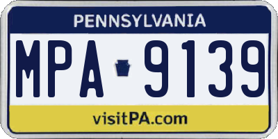 PA license plate MPA9139