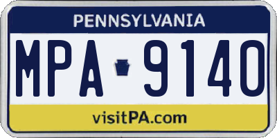 PA license plate MPA9140
