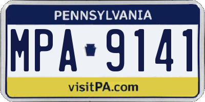 PA license plate MPA9141