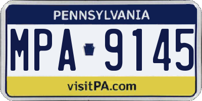 PA license plate MPA9145