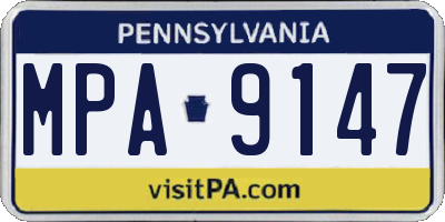 PA license plate MPA9147