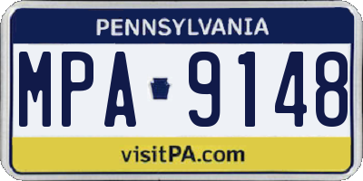 PA license plate MPA9148