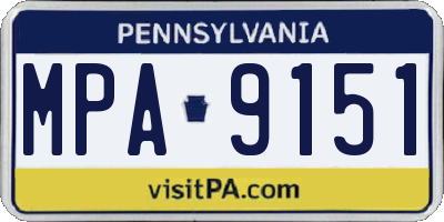 PA license plate MPA9151
