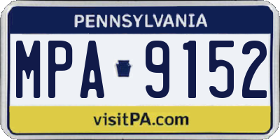 PA license plate MPA9152