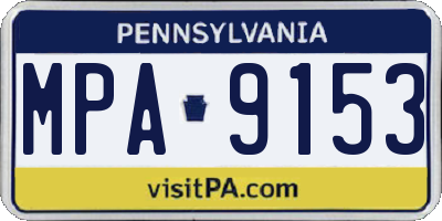PA license plate MPA9153