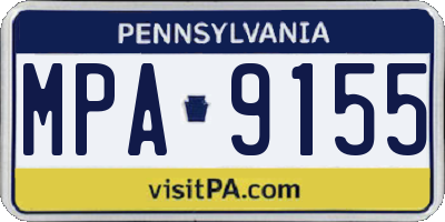 PA license plate MPA9155