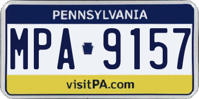 PA license plate MPA9157