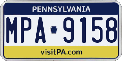PA license plate MPA9158