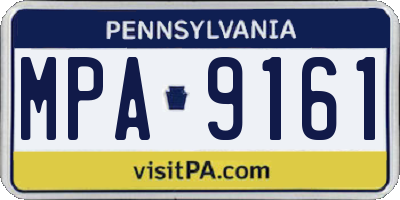 PA license plate MPA9161