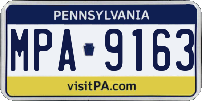 PA license plate MPA9163