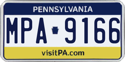 PA license plate MPA9166