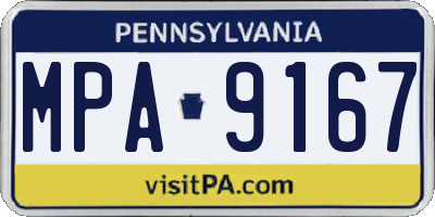 PA license plate MPA9167