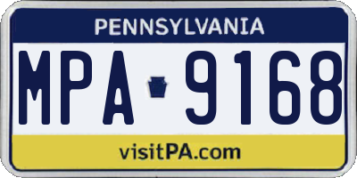 PA license plate MPA9168