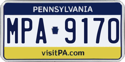 PA license plate MPA9170