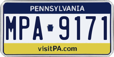 PA license plate MPA9171