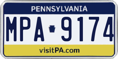 PA license plate MPA9174