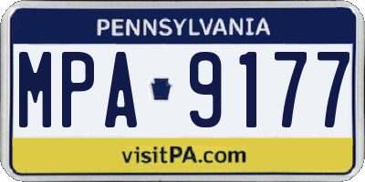 PA license plate MPA9177