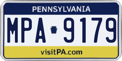 PA license plate MPA9179