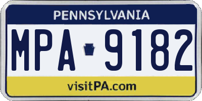 PA license plate MPA9182