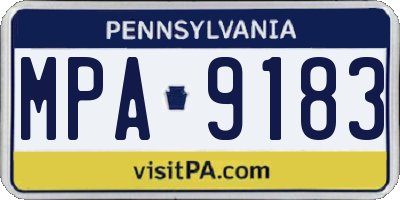 PA license plate MPA9183