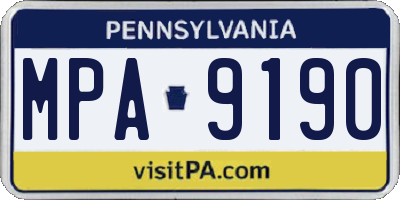 PA license plate MPA9190