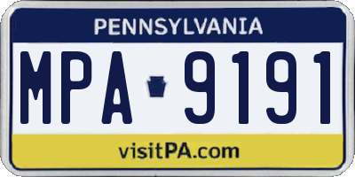 PA license plate MPA9191