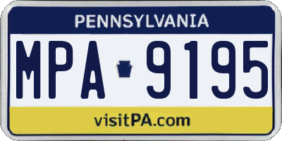 PA license plate MPA9195