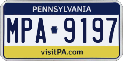 PA license plate MPA9197