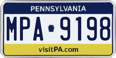 PA license plate MPA9198