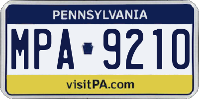 PA license plate MPA9210