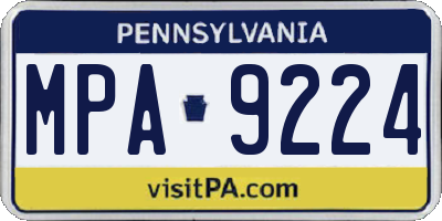 PA license plate MPA9224