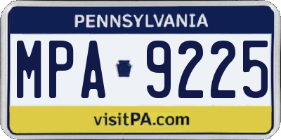 PA license plate MPA9225