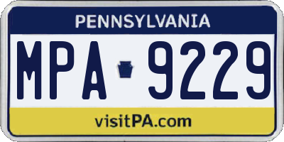 PA license plate MPA9229
