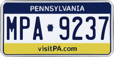 PA license plate MPA9237