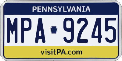 PA license plate MPA9245