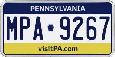 PA license plate MPA9267