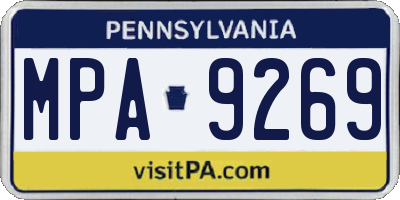 PA license plate MPA9269