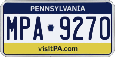 PA license plate MPA9270