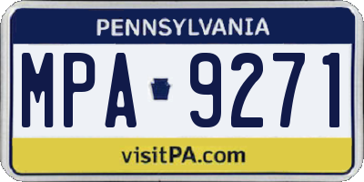 PA license plate MPA9271