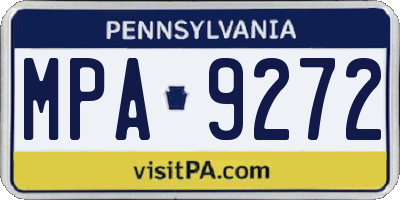 PA license plate MPA9272