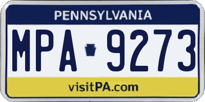 PA license plate MPA9273