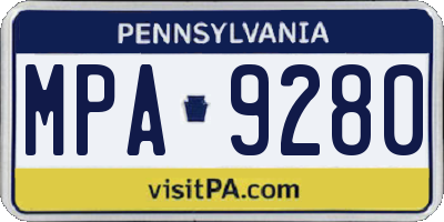 PA license plate MPA9280