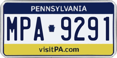 PA license plate MPA9291