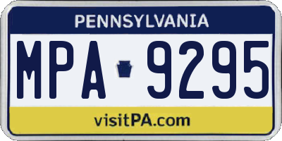 PA license plate MPA9295