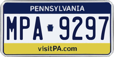 PA license plate MPA9297