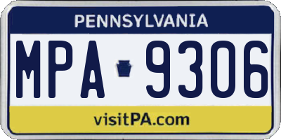 PA license plate MPA9306